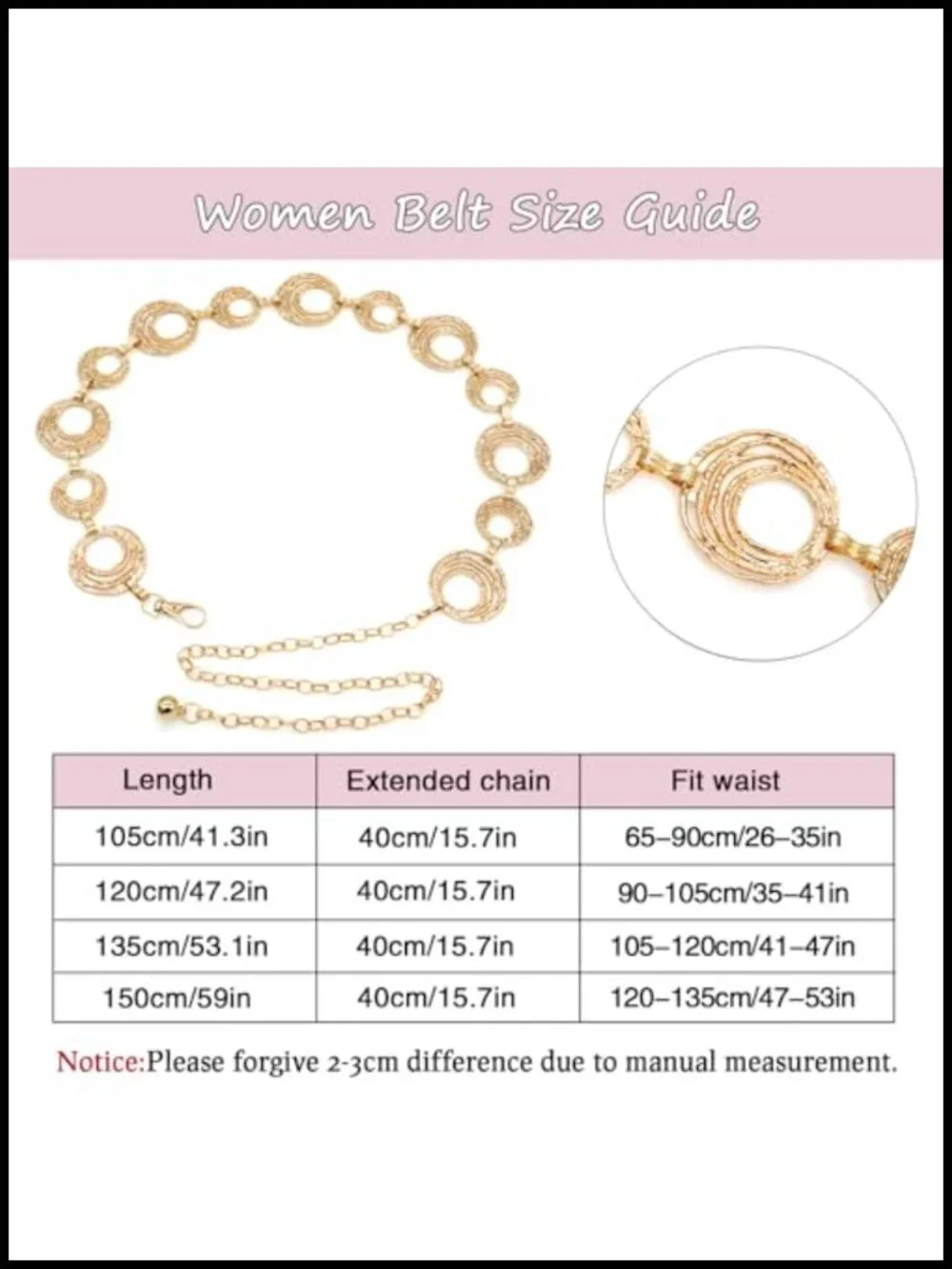 Chunky Metal Waist Chain for Dresses Irregular Geometric Design Adjustable